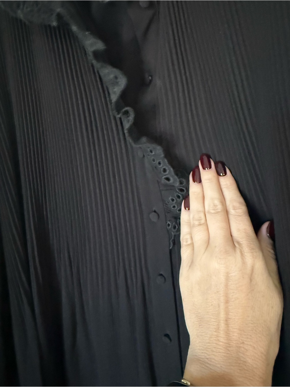 Sezane Black Mini Dress with Long Sleeves - Picture 3 of 8